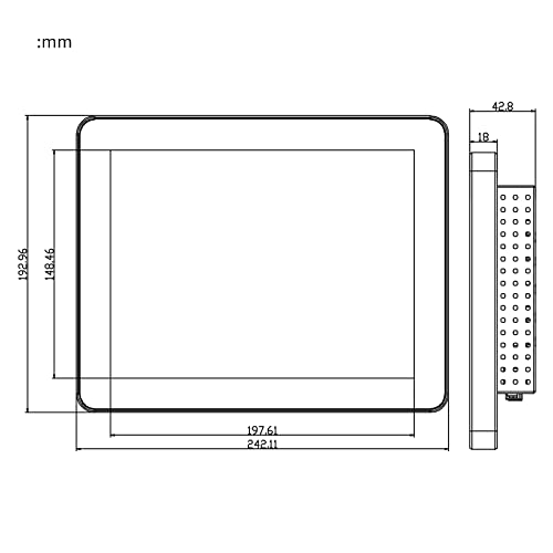 Image of GreenTouch 10.4 Inch PCAP Multi-Touch Touchscreen Monitor - HDMI /VGA /DVI Port Built-in for Kisok - 800 * 600 Resolution