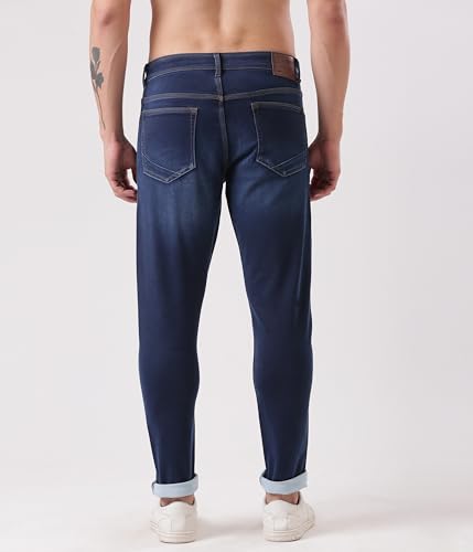 Image of TURMS Men's Cool Tech Jeans All Degree Anti Odor UV Protectant Travel Edition Mid Rise Denim Pants | Stretchable Comfort Cotton Rich