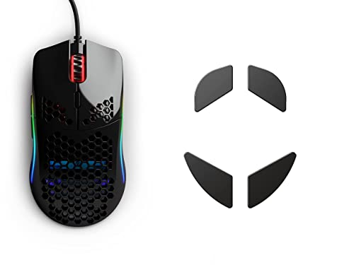 Glorious Model O Gaming Mouse, Glossy Black + Glorious G-Floats Polished Ceramic Mouse Feet for O/O- Mouse (Bundle)