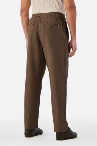 Image of SNITCH Men Casual Trousers| Baggy Fit Mid Rise Solid Plain Front Style | Breathable Cotton Blend & Lightweight Linen Fabric for Summer & Everyday Outings