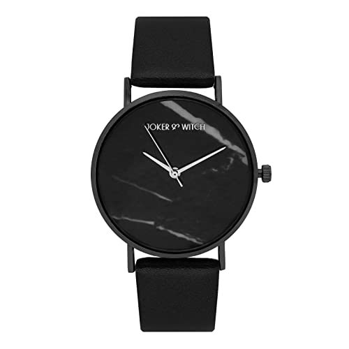 Joker & Witch Women Giselle 34mm Black Dial 18mm Faux Leather Watch