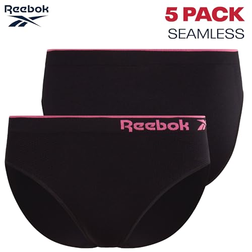 Image of Reebok Womens Bikini Underwear - 5 Pack Soft Stretch Performance Tag Free Briefs Bikini Panties Seamless Underwear for Women