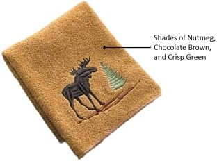 BLACK FOREST DECOR Moose & Pine Wash Cloth – Western Wash Cloths for Bathroom
