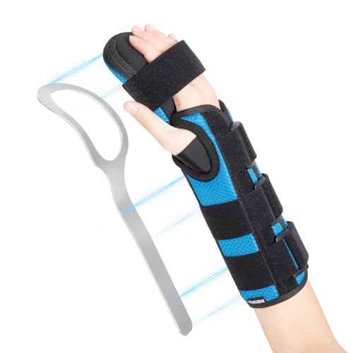 YiYame Supporto notturno per mano a riposo, tutore polso per tunnel carpale, tendinite, supporto per polso e mano per lesioni al polso, tendinite, mano colpita da ictus, Mano destra, M