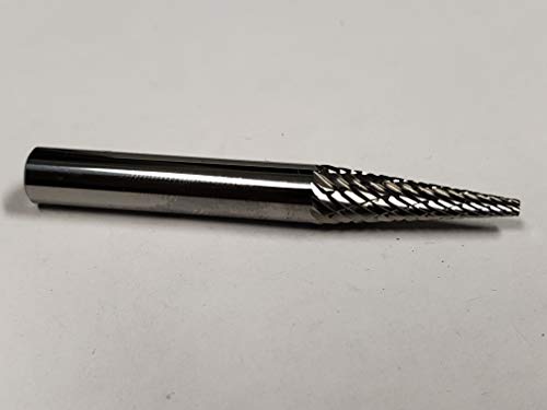 1/4" Carbide Bur, Cono Apuntado, Corte Doble, SM-2 miniatura 6