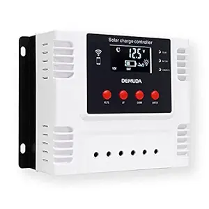 amiciSmart WiFi Solar Charge Controller, Intelligent Lithium Battery Regulator for Solar Panel LCD Display with 5V USB Port 12V/24V/48V (20A)