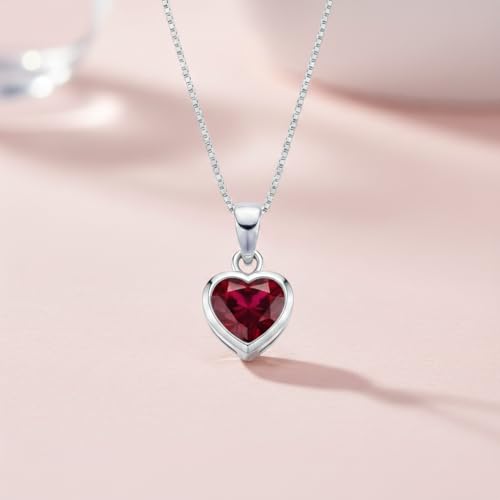 Image of Parnika 925 Sterling Silver Heart Solitaire Zircon Pendant for Women and Girls | Gift for Women n Girls | With Certificate of Authenticity | Pendant Only | Locket|