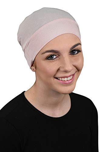 Landana Headscarves Womens Soft Sleep Cap Comfy Cancer Wig Liner & Hair Loss Cap-Light Pink, One Size