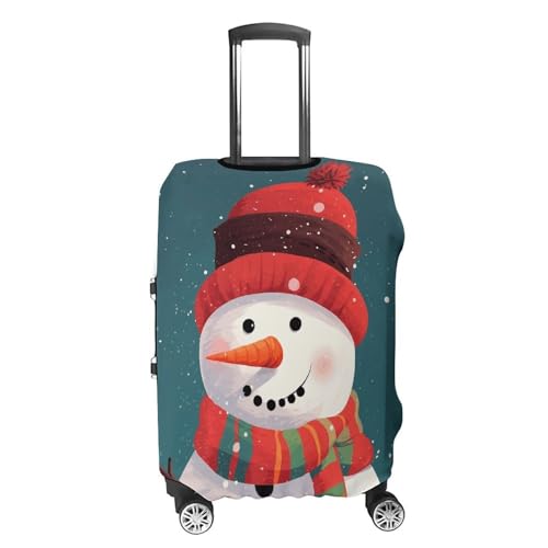 Xmas Snowman Luggage Cover, Washable Elastic Suitcase Cover Protector Fit 18-32 Inch Luggage4
