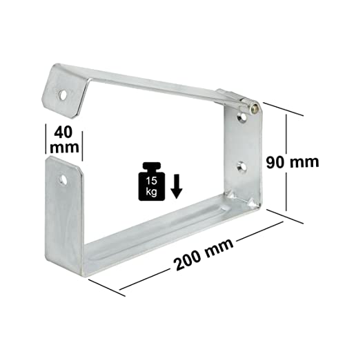 VORMANN Leiterhalter Gerätehalter Schwerlasthalter Metallhalter| Traglast 15 kg | witterungsbeständig | 2-teiliges Set, Größe: 200 x 90 x 50 mm