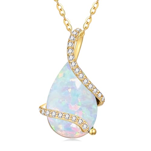 Solid 14K Yellow Gold Pear Cut Created...