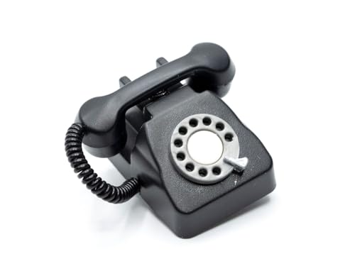 Broche para teléfono con esfera retro negra Miniblings joyería de moda hecha a mano