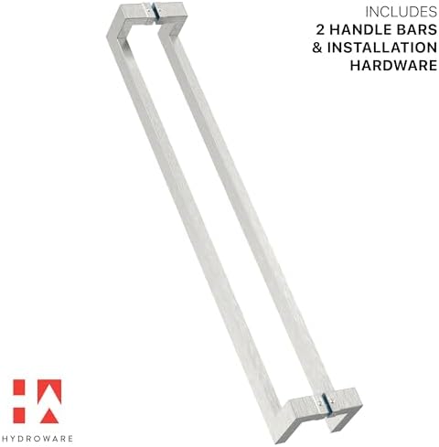 Modern Contemporary Long Stainless Steel Push Pull Door Handle for Home Entrance Glass Shower Wooden Barn & Office Store Shop Doors - Brushed Satin Nickel - 36 Inch