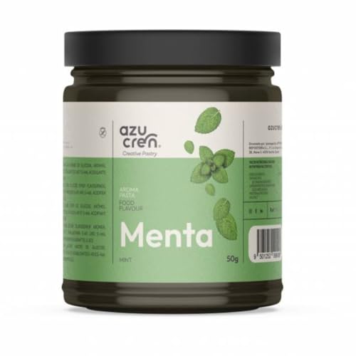 Azucren, Aroma de Menta en Pasta para Repostería, Concentrado para Aromatizar y Potenciar Bizcochos, Cupcakes, Galletas, Combinar con Chocolate, y Todos los Postres, 50 Gr