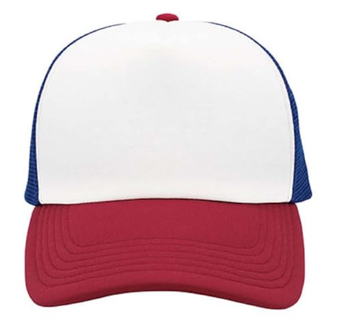 Image of NYFASHION101 Plain Mesh Trucker Hat - Breathable 6-Panel Daily Snapback Cap, Customizable Ideal for DIY Embroidery & Patches