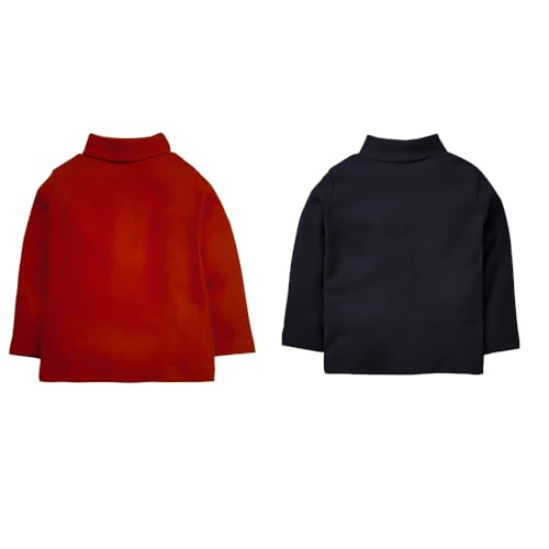 Image of REVOLTEK Boy's and Girl's 100% Cotton Full Sleeve Turtle High Neck T-Shirts Pack of 2