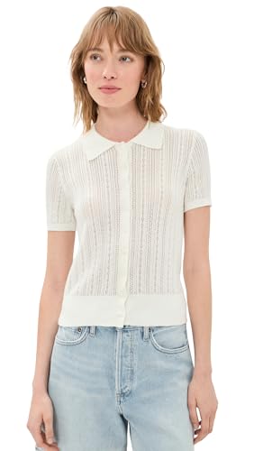 JOE'S JEANS Women's The Davey Pointelle Cardigan​, Ecru, XS