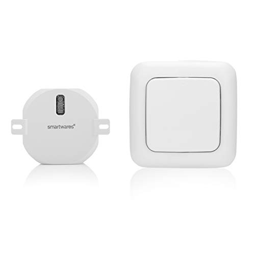 Smartwares SH5-SET-RD Interrupteur Mural sans Fil et Volet Roulant Interrupteur Intégré, Blanc, Interrupteur | 1x Récepteur