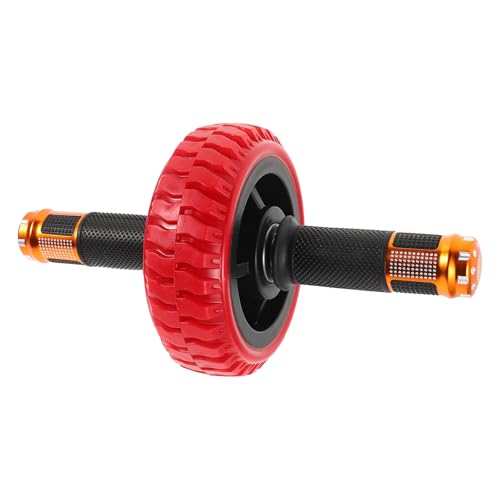 Rodillo abdominal rojo para tonificación y gimnasio en casa