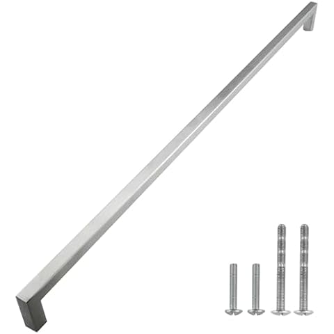 Modket Brushed Nickel Handle Pull 1 Pack — 16-1/2" (420mm) Hole Centers, 16-7/8" Overall Length Modern Kitchen Cabinet Door Drawer Hardware Dresser Cover