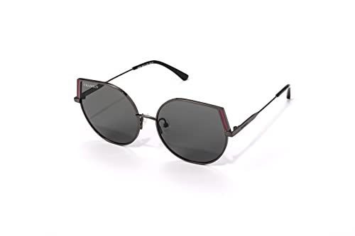 isheep Polarized Sunglasses for Women Men, Handmade Craft, Black Nylon Lens, UV 400 Protection, Metal Frame SIS - 08 - BK