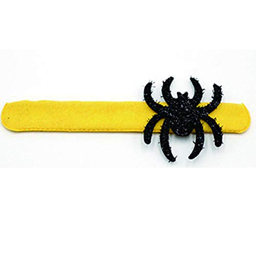 Set de decoración de Halloween 22 * 7cm Halloween Party Decoraciones Raqueta Anillo de Mano Hebilla Negro araña 1 Paquete Regalos para Niños en Halloween
