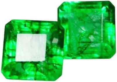 14.00 Carat Stunning Set of 2 Colombian Green Emerald Loose Gemstones GGI Certified Emerald Shape Ideal for Custom Jewelry Creations Rings, Earrings, or Luxury Gift
