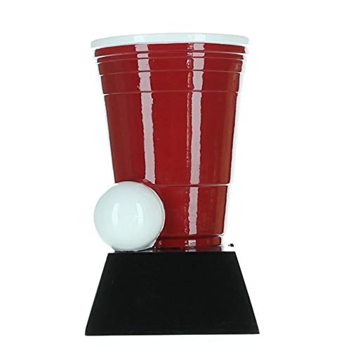 Decade Awards Personalized Beer Pong Trophy – Engraved College Party Tailgate Beer Olympics Award – Customize Now (6.5 Inch)