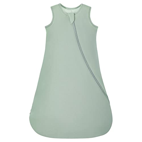 Looxii Saco de dormir para Bebé de Invierno 100% Algodón 2.5 TOG Cálido Manta Envolvente de Dormir para Unisex Bebés Niñas Niños 0-6 Meses Verde Cover