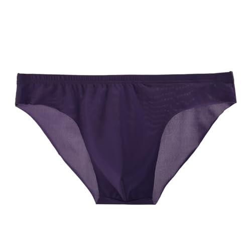 Men Seamless Underwear Ice Silk See Through Briefs Underwear Ultra Thin Bikini Brief3