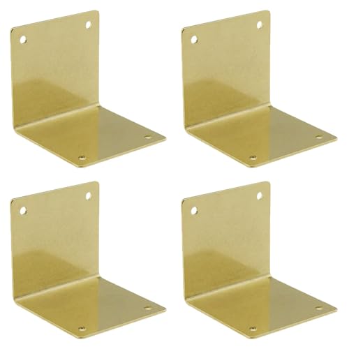 4 protectores de esquina de latón de 90 grados, soportes de esquina antiguos, soportes de esquina para caja, armario, mesa, silla, 3 x 3 cm