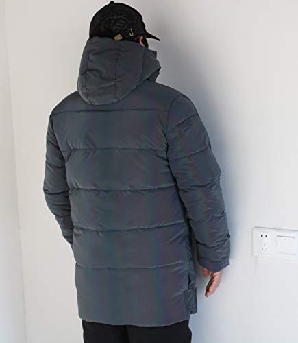 LZLRUN Rainbow Reflective Winter Down Jacket Coat Thick Warm Cotton Windbreaker Hooded3