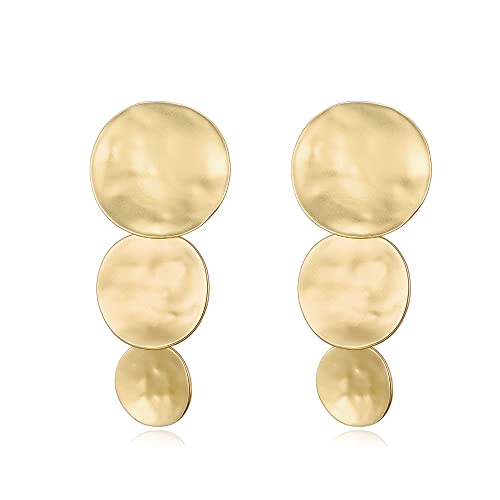 Matte Gold Silver Geometry Clip On Earrings for Women Retro Drop Clip Earrings for Women