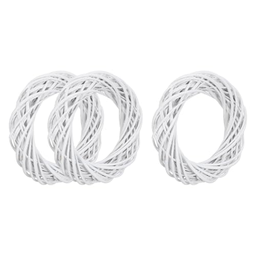 NIYANGLE 3 Anelli per Ghirlande di Vite Naturale 30 Cm in Rattan Artigianale, Base Rustica per Corona di Salice Fai da Te, Decorazione per Matrimoni, Feste e Porte Stagionali