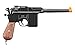 Airsoft Classic Mauser C96 World War II Spring Metal Airsoft Pistol with Two Magazines- Black