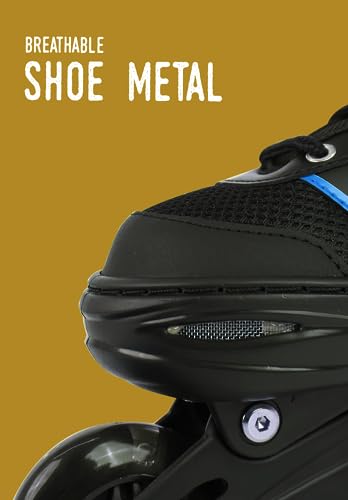 Lyrovo Adjustable Inline Skate for Adults and Kids Lightweight Skates with Smooth Gel Wheels with Protection Kit