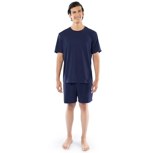 Fruit of the Loom Men's 360 Stretch Short Sleeve Shirt and Shorts Pajama Sleep Set, Navy, XX-Large - image 1