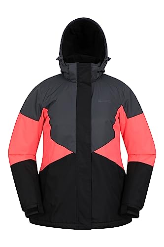 Mountain Warehouse Moon Women's Ski Jacket - Snowproof, Adjustable Hood - Ideal for Sports, Skiing, Snowboarding, Standard Length, Winter, 7 Pockets, Polyester, T-Back, Anorak, UK Size