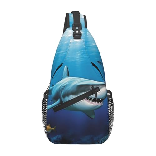 Bolso cruzado Great White Fish para hombre y mujer