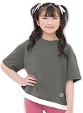 [Bee] ビー 半袖トップス レイヤード風 タグ オーバーシルエット ガールズ ボーイズ 女の子 男の子 ユニセックス キッズ 春 夏 tbb02647 100cm チャコール