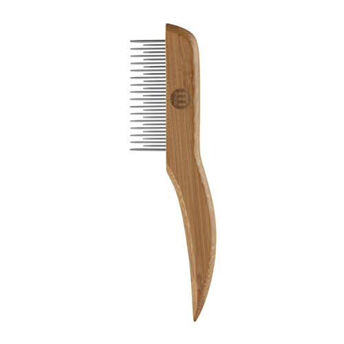 Mikki Peine de Bambú Anti Enredos Durante la Muda para Mudas de Todo Tipo de Pelo, para Perros y Gatos, Fabricado con Bambú Sostenible, para Eliminar Enredos y Nudos del Pelo de Su Mascota 50 g Cover