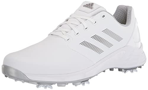 adidas Men's ZG21 Golf Shoes, Footwear White/Dark Silver Metallic/Silver Metallic, 9 Wide