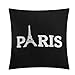 Casa Paris Microfiber Eiffel Tower 5 Piece Comforter Set 2 Decorative Pillows Included, Full, Black and White