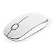 Price comparison product image Wireless Mouse, Jelly Comb MS001 2.4G Computer Mice with Nano Receiver for PC/Desktop/Laptop (with USB ports) and Windows/Mac/Linux, Silent & Smooth, Basic Design (White and Silver)