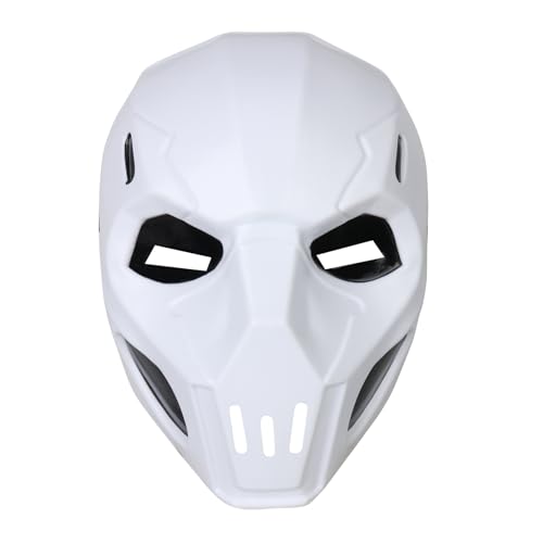 HOTTERCOS White Master Mask Hero Steampunk PVC Half Mask Halloween Movie Costume Cosplay Props