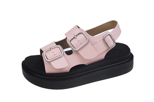 Womens Sandals Buckle thick-soled one-strap slippers for women summer casual wear lightweight flat beach sandals trendy