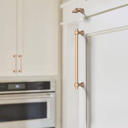 Image of 10 Pack 5 inch(128mm) Champagne Bronze Cabinet Pulls Kitchen Cabinet Handles Champagne Cabinet Hardware Drawer Pulls for Cupboard CK0081