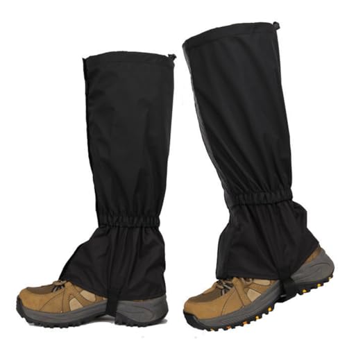 Polainas Impermeables de Senderismo Polainas para Raquetas de Nieve Cubre Pantalon Poliéster Accesorio Ajustable Unisex para Senderismo Montañismo Caza Nieve Invierno, Talla Única, Negro, 1 Par