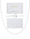 ASHINE Sterling Silver Chain Necklace for Women Men 1mm Box Chain Spring Ring Clasp 18 Inches