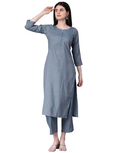 Image of Hritika Self Design Viscose Rayon Kurta & Trousers Set (HRKB0048)